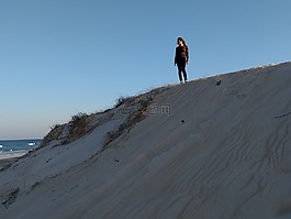 沙,小山,藍色