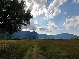 云,天空,高山