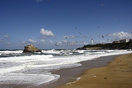海,海灘,燈塔