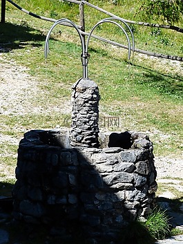 噴泉,石噴泉,水
