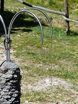 噴泉,石噴泉,水