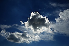 天空,云,藍色的天空的云彩