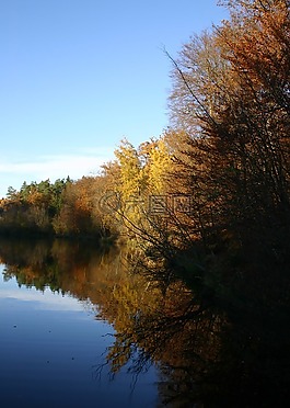 湖,水,秋季