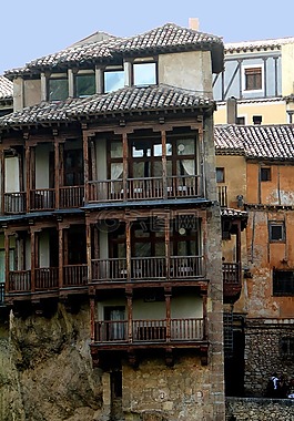 昆卡西班牙,挂着的房屋,casas colgadas
