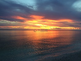 佛羅里達(dá)州的日落,天空,海洋