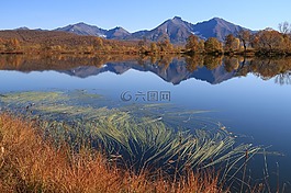 秋季,湖,山