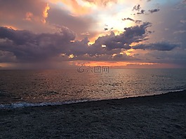 海灘,天空,海洋