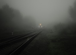 霧,火車,燈