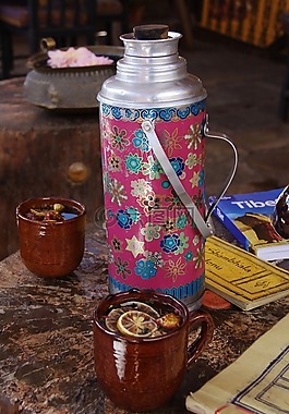 熱水瓶,茶,野營