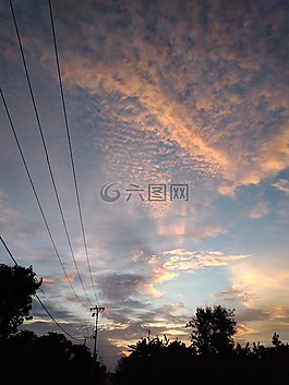 天空,美,下午