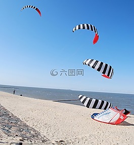 kitesurfer,风筝冲浪,海滩