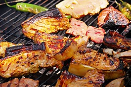 燒烤,食品,豬肉