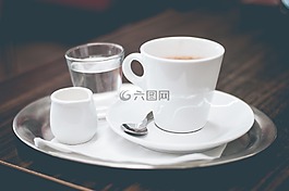 咖啡,水,咖啡廳