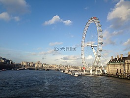 伦敦眼,伦敦,蓝色的天空