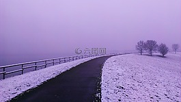 冬天,路,寒冬