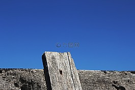 籬笆,木,藍色