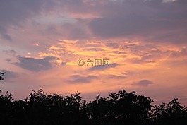 云,日出,天空