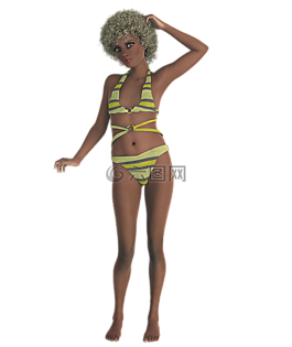 女孩,3d,给予