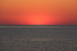 日落,海洋,水