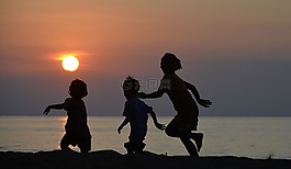 海灘,兒童,播放