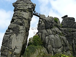 externsteine,橋,山