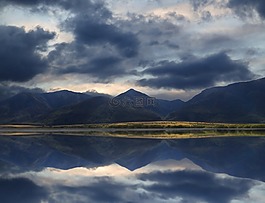 新西蘭,山,湖