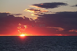 日落,余輝,傍晚的天空