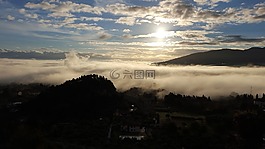 日落,太陽(yáng),霧