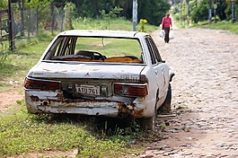 汽车,残骸,路