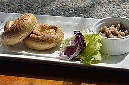 食品,沙拉,面包