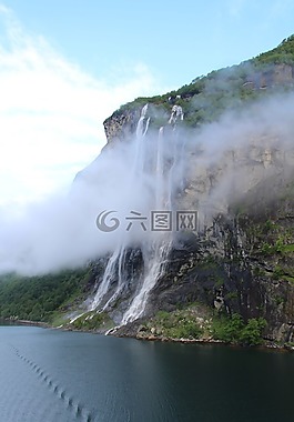 瀑布,7姐妹,霧