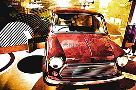 汽車,迷你,復古