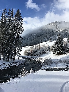 雪,山,蒂羅爾