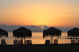 日出,夏季,海