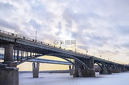 橋,冰,欄桿