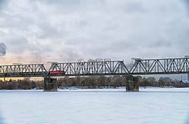 鐵路,橋,冬季
