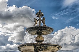 噴泉,水,泡沫