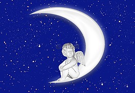 天使,數(shù)字,月球