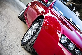 車(chē),紅色,車(chē)輪