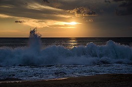 波,海洋,海