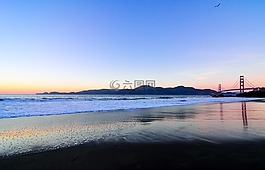 地平線,海,日落