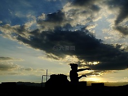 天空,日落,天堂