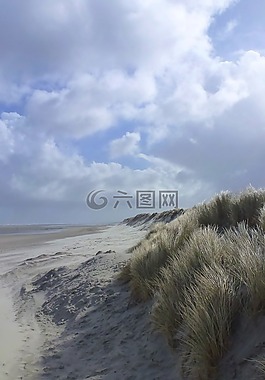 海,海灘,天空