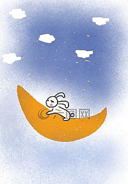 兔,月亮,夜