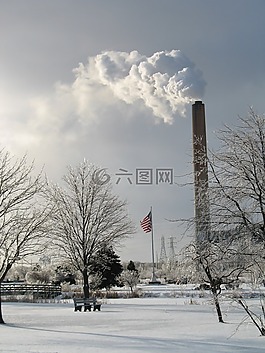 污染,industrie,冬天