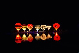 夜,nightglow,熱氣球