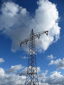 strommast,天空,藍(lán)色