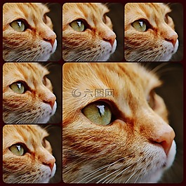 拼贴画,猫,面对