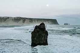 冰島,山,懸崖