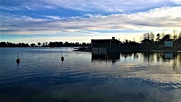 湖,水,地平線